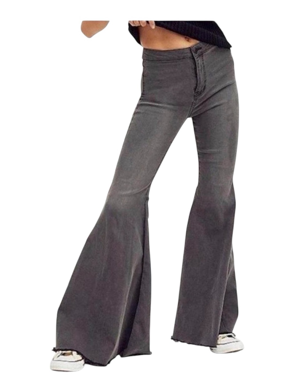 Free People High Rise Flated Jeans W/ Raw Hem Size 30